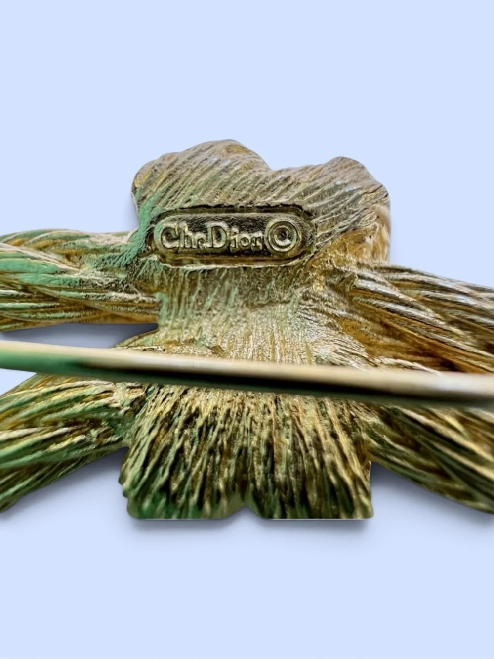 Vintage Christian‎ Dior Gold Tone Twisted Rope Bow Knot Brooch Signed Chr Dior